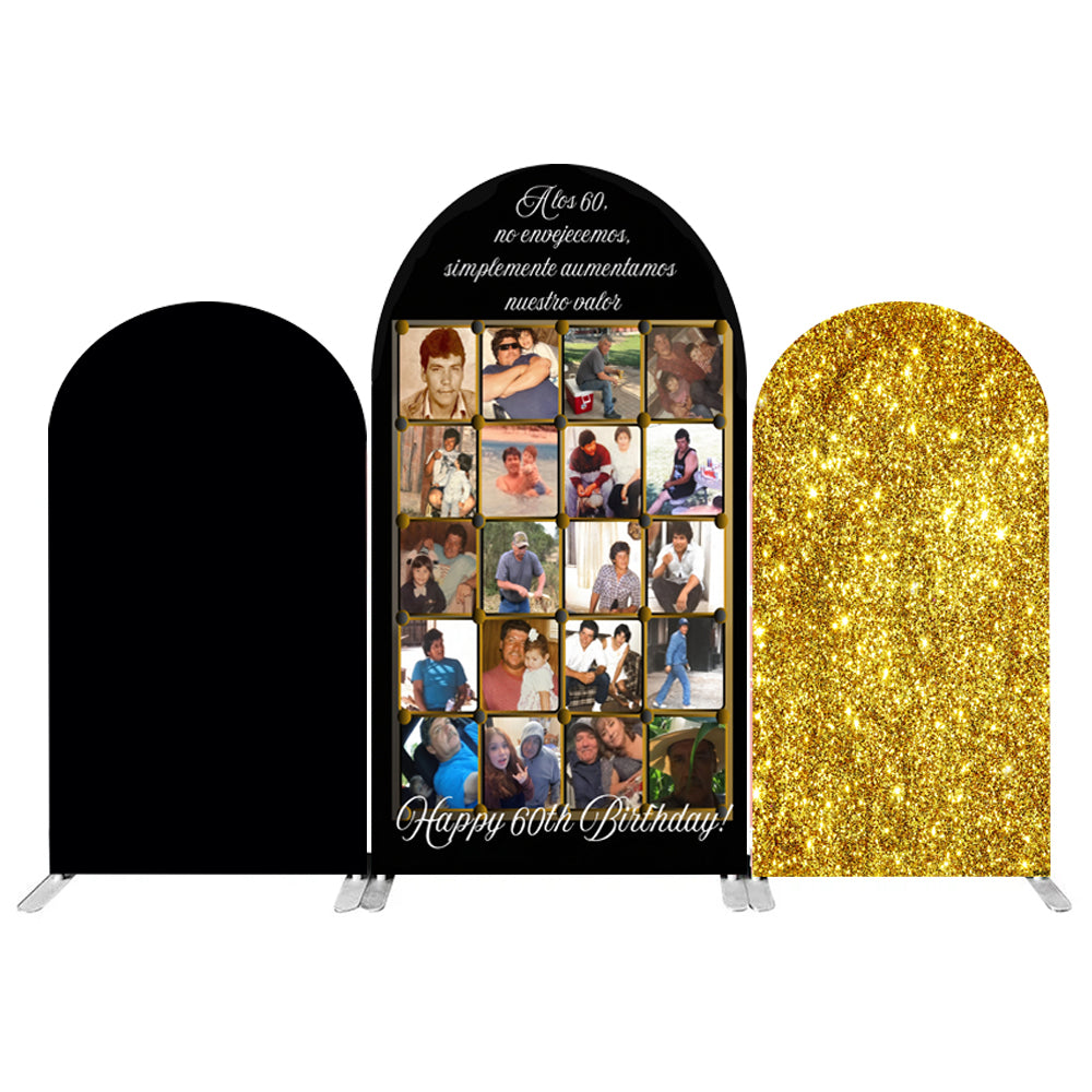 Customize Family Friends Photos Backdrop Cover Mens or Women Birthday Arch Chiara Background Double Side Elastic Covers