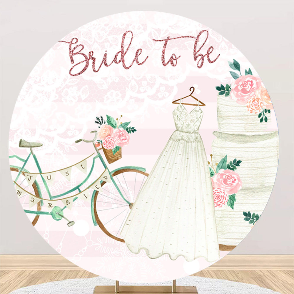 Custom Bride to Be Round Backdrops Wedding Party Circle Background Girls Birthday Floral Covers