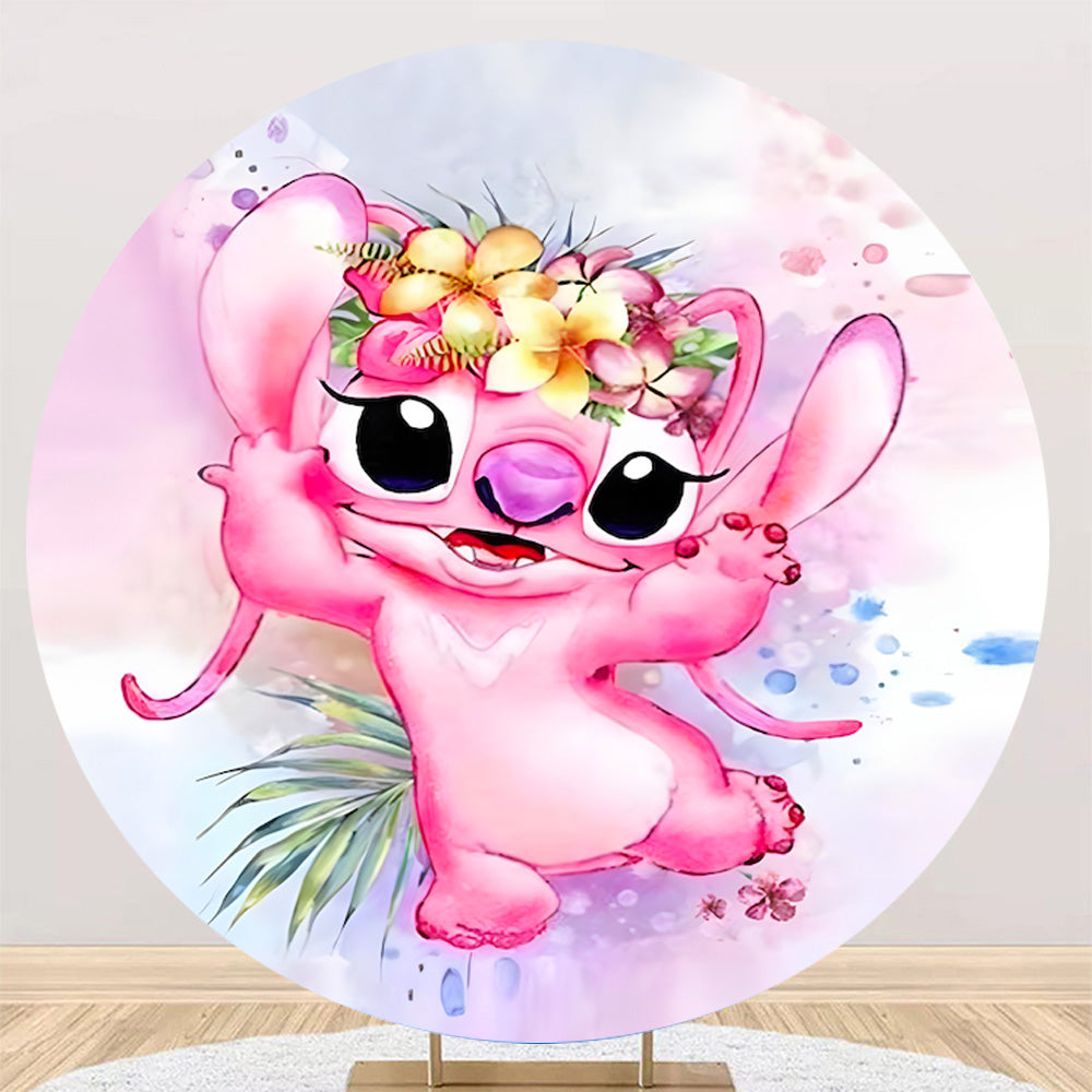 Customize Kids Birthday Round Backdrops Party Circle Background Covers