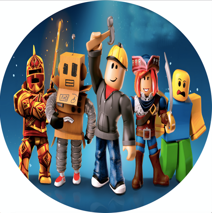 Roblox Round Backdrops Kids Birthday Party Circle Background Robots Game Birthday Covers Cylinder Plinth Covers