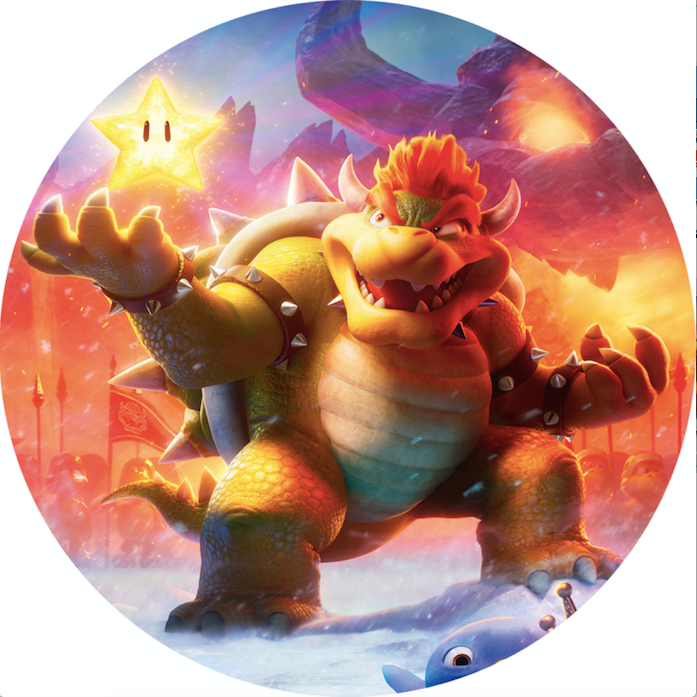Personnaliser Bowser toile de fond couverture ronde toile de fond enfant fête d'anniversaire cercle couvertures de fond