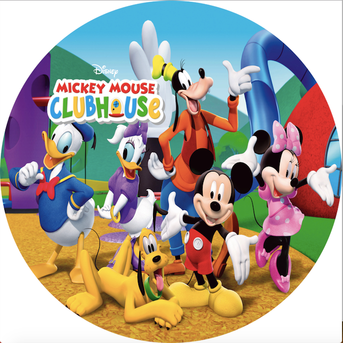 Custom Mickey Mouse Club House Round Photo Backdrop Cylinder Plinth Covers
