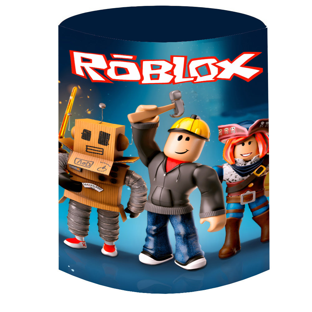 Roblox Round Backdrops Kids Birthday Party Circle Background Robots Game Birthday Covers Cylinder Plinth Covers