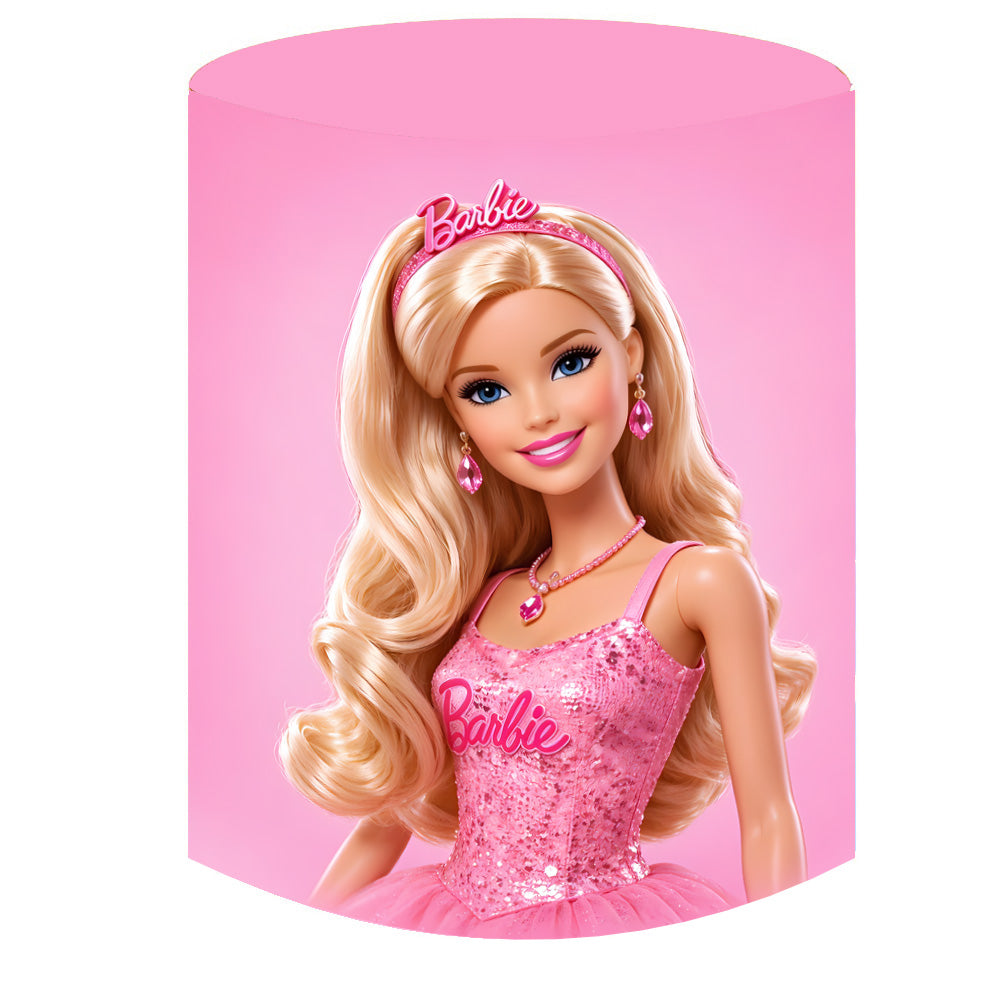 Custom Barbie Arch Double Side Elastic Covers Cylinder Plinth Covers