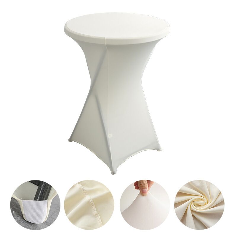 Cocktail High Top Table Covers Fitted Spandex Round Cocktail Tablecloth for Bar Height Standing Table Cloths Reusable, for Party Wedding Banquet Event Decorations