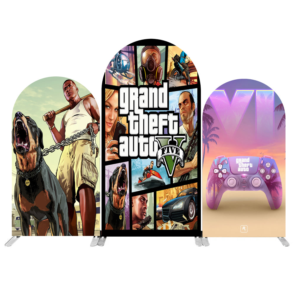 Custom Grand Theft Auto Photo Backdrop Cover Arch Double Side Elastic Cover