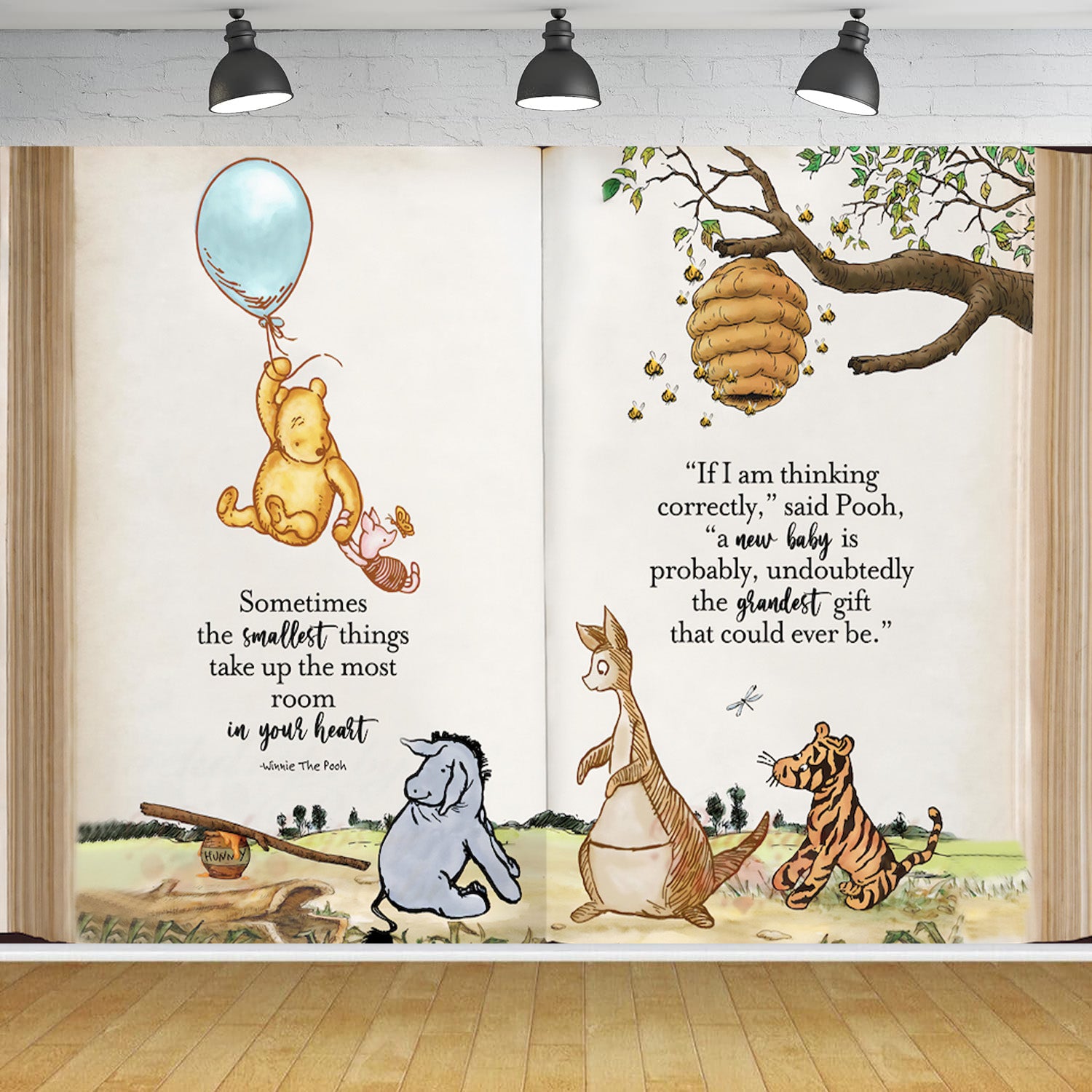 Custom Winnie the Pooh Photo Backdrop Banner