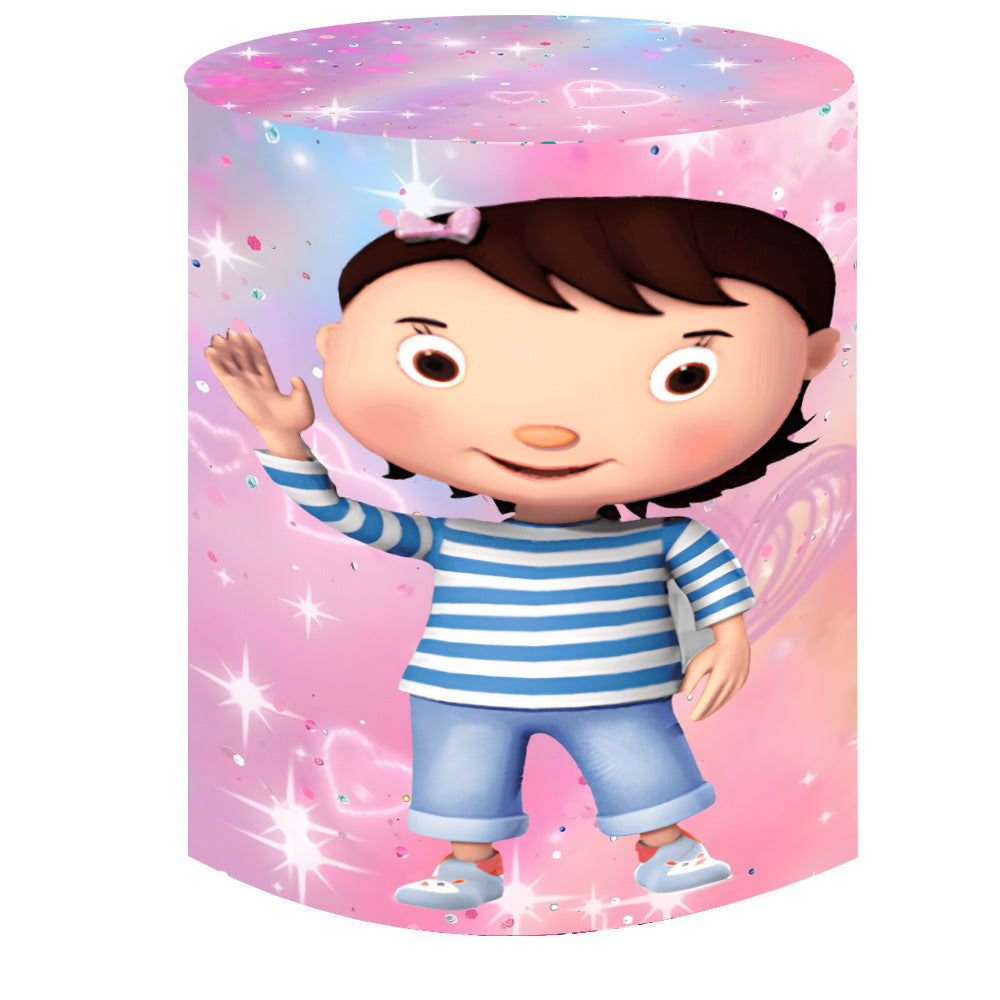Couverture de fond ronde personnalisée pour petit bébé, couverture de plinthe de cylindre de fond de cercle d'anniversaire pour fête prénatale LBB