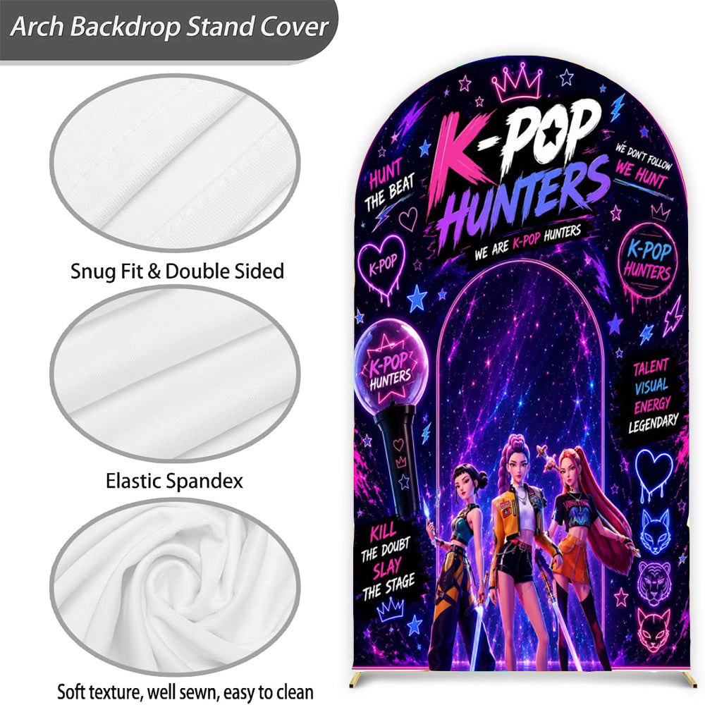 Custom Kpop and Winnie the Pooh Photo Backdrop Cover Arch Different Double Sides Elastic Covers