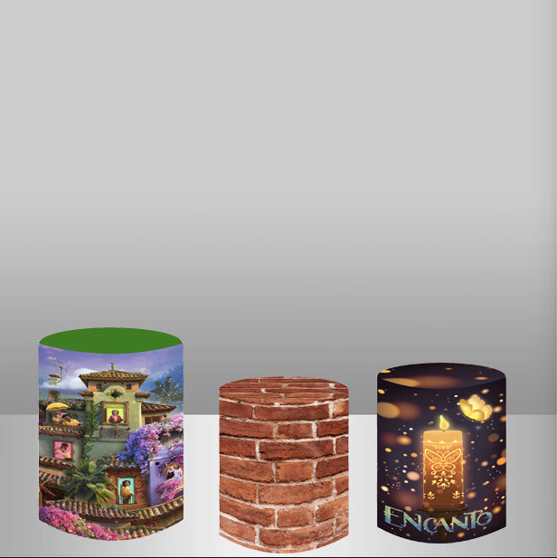 Personnalisez la taille de la princesse de bande dessinée 3pcs cylindre plinthe couvre les décorations