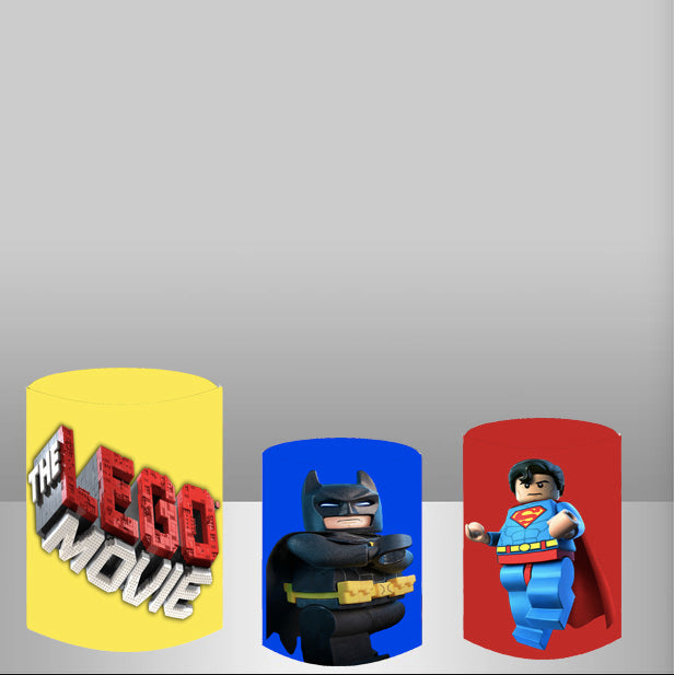 Customize The Lego Movie Round Backdrop Kids Birthday Party Circle Background Cylinder Plinth Covers