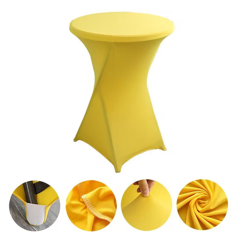 Cocktail High Top Table Covers Fitted Spandex Round Cocktail Tablecloth for Bar Height Standing Table Cloths Reusable, for Party Wedding Banquet Event Decorations