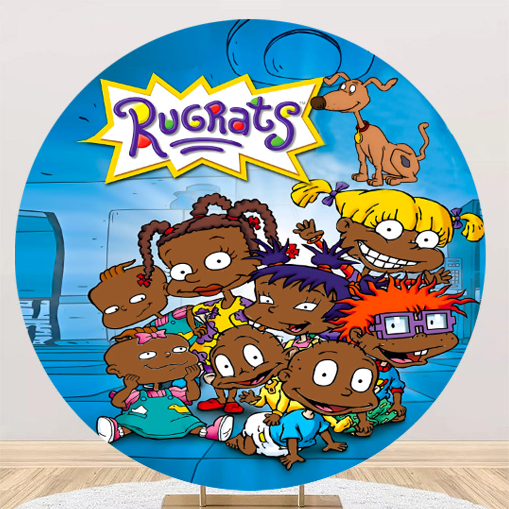 Customize Rugrat Themes Party Round Backdrop Susie Charmichael and Angelica Circle Background Birthday Decor Cylinder Plinth Covers