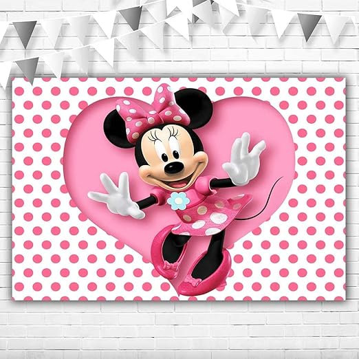 Fondo de fotografía de dibujos animados personalizado rosa, telones de fondo para fiesta de cumpleaños de niñas, pancartas
