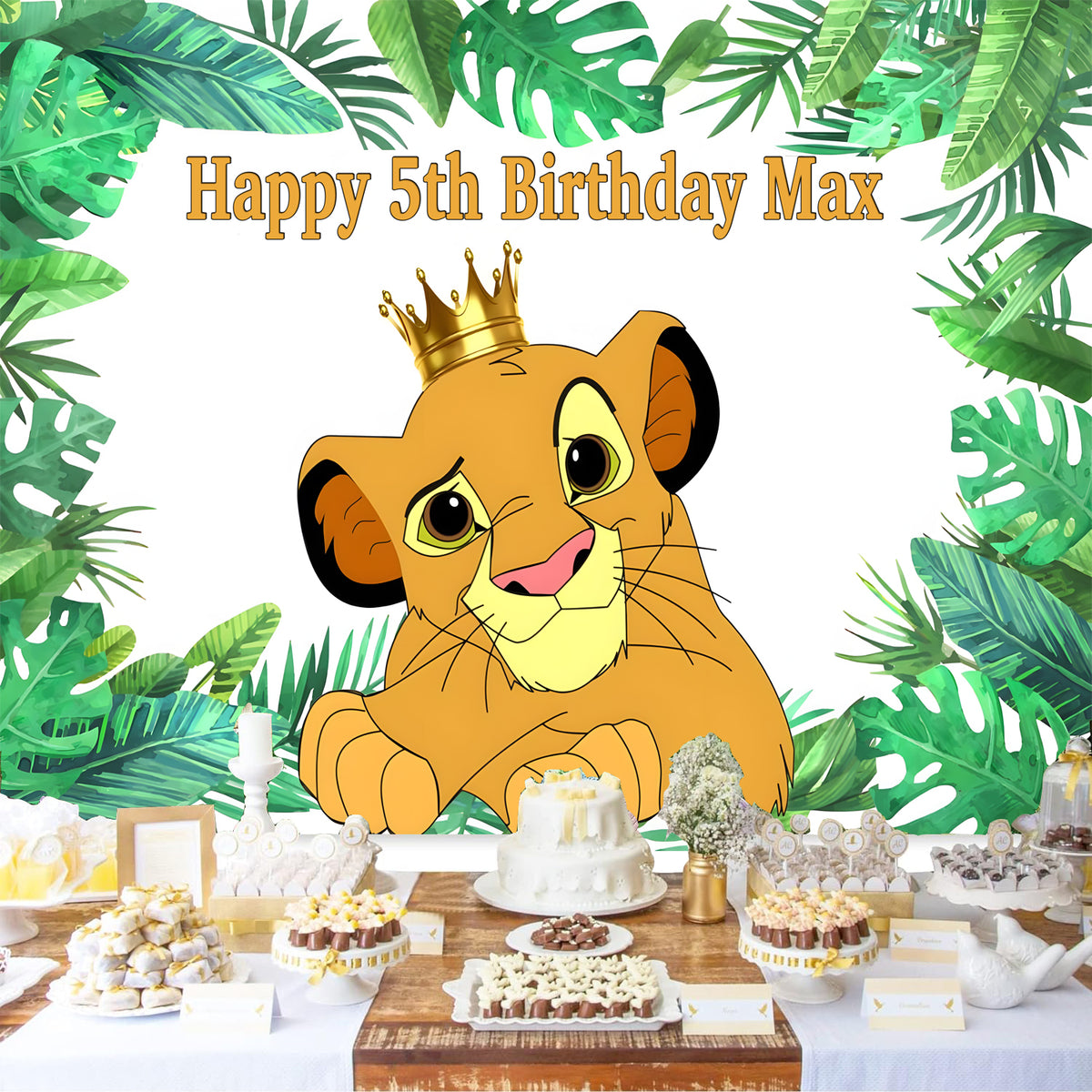 Custom Name The Lion King Photo Backdrop Banner
