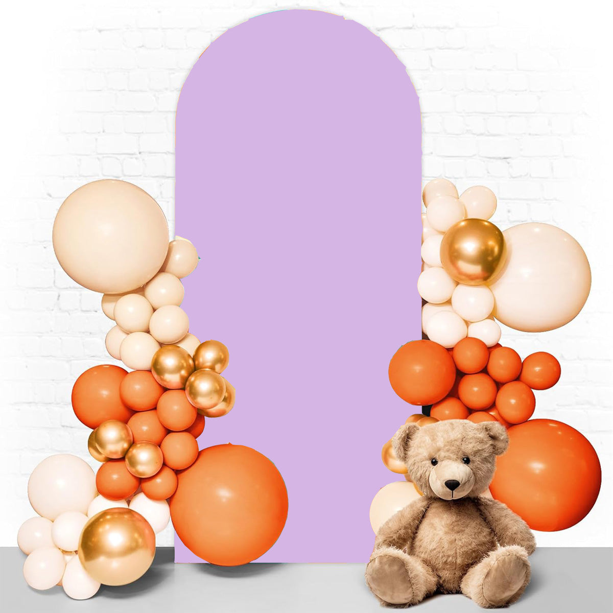 Fondo de foto liso morado personalizado Telón de fondo de cumpleaños arco Chiara Cubiertas elásticas de doble cara
