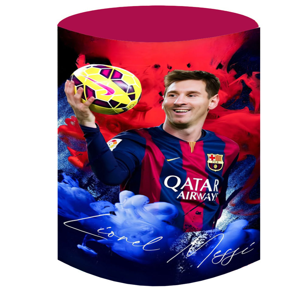 Custom SFC Barcelona Arch Photo Backdrop Double Side Elastic Cover Cylinder Plinth Covers