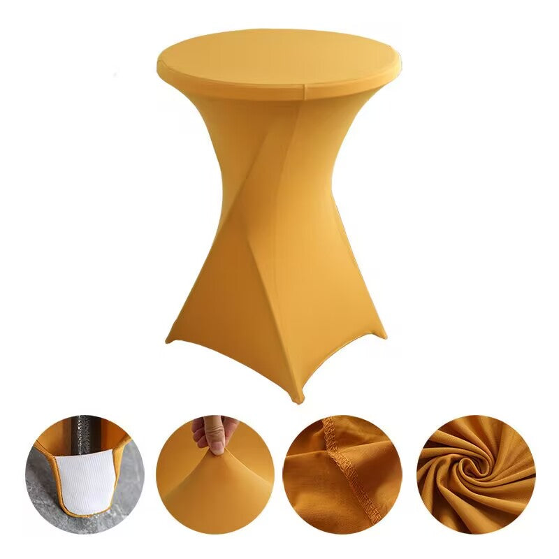 Cocktail High Top Table Covers Fitted Spandex Round Cocktail Tablecloth for Bar Height Standing Table Cloths Reusable, for Party Wedding Banquet Event Decorations
