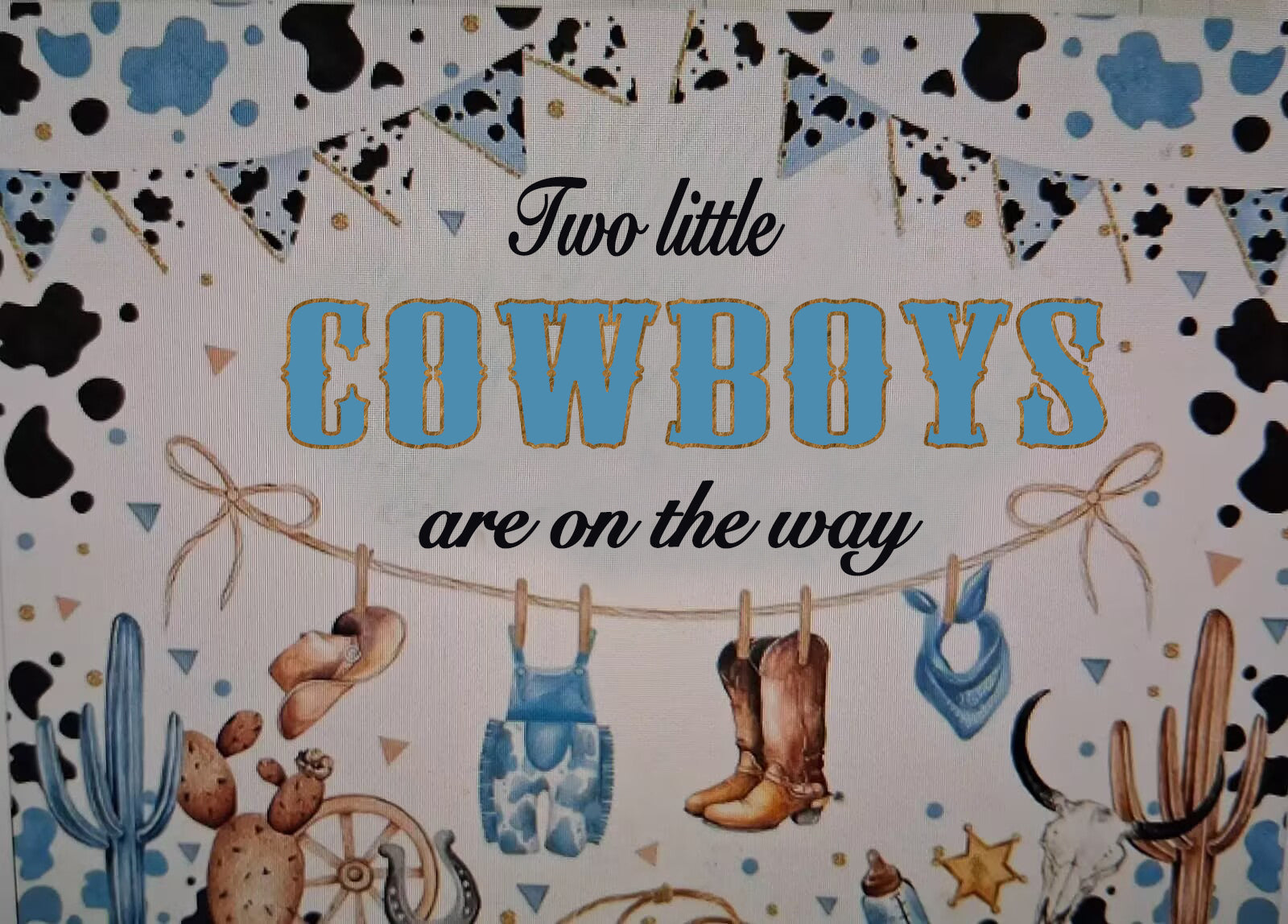 Telón de fondo de dibujos animados personalizado Vaquero Fondos de fotografía Pancartas
