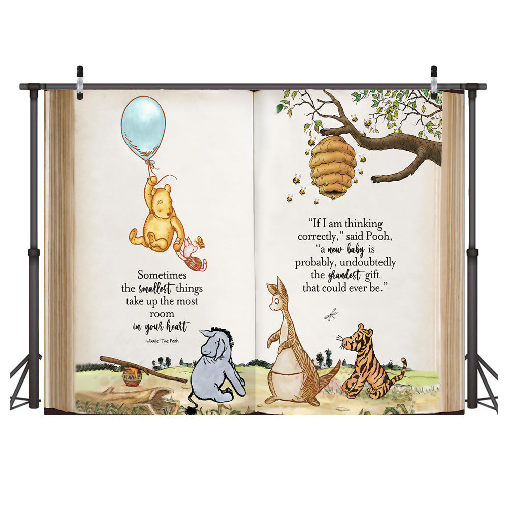 Custom Winnie the Pooh Photo Backdrop Banner