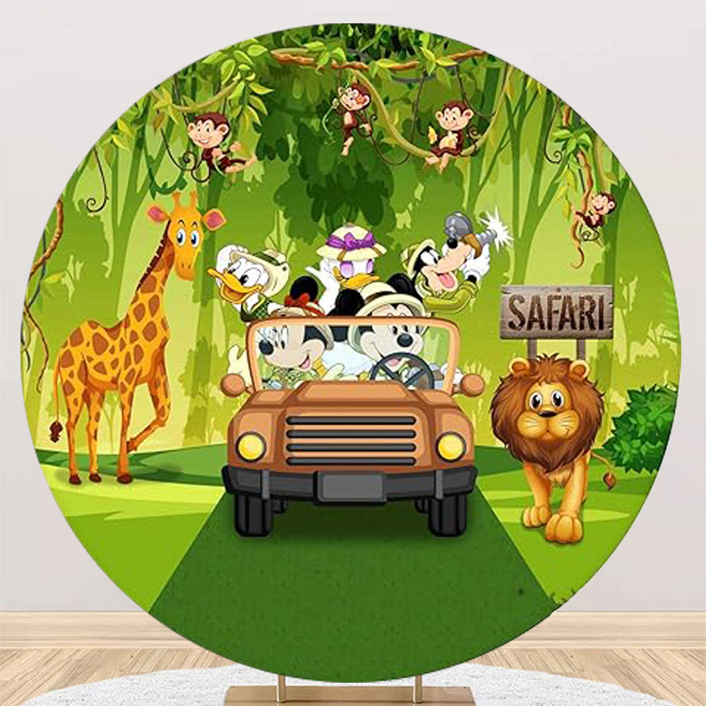 Custom Jungle Mickey Safari Photo Backdrop Cover