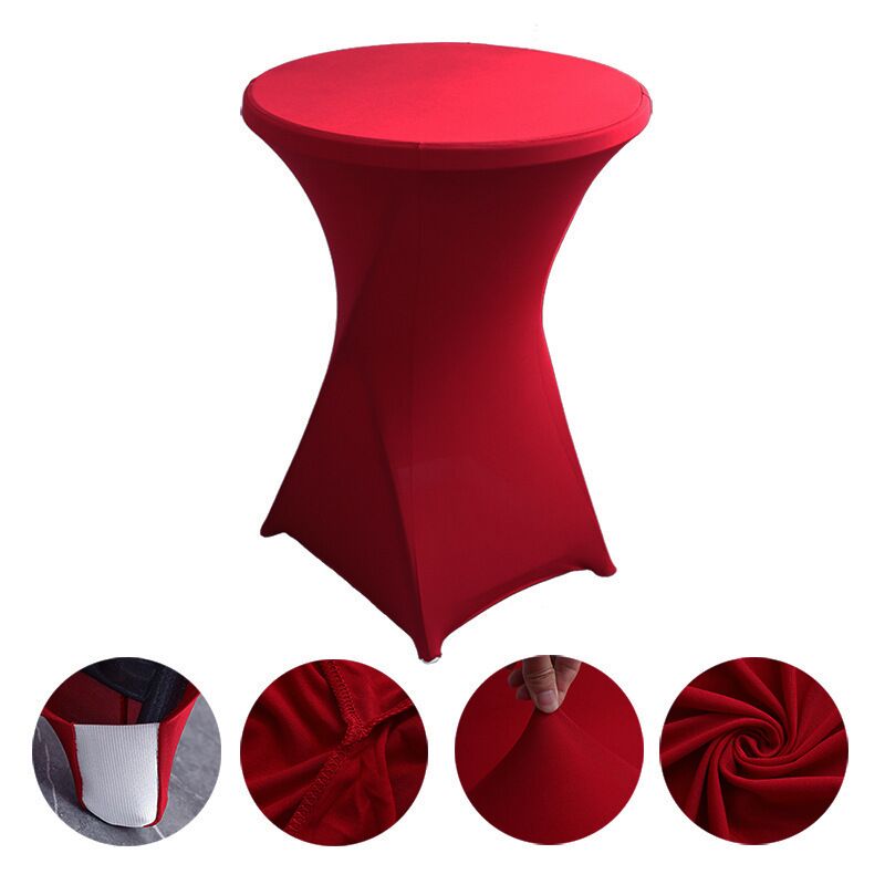 Cocktail High Top Table Covers Fitted Spandex Round Cocktail Tablecloth for Bar Height Standing Table Cloths Reusable, for Party Wedding Banquet Event Decorations