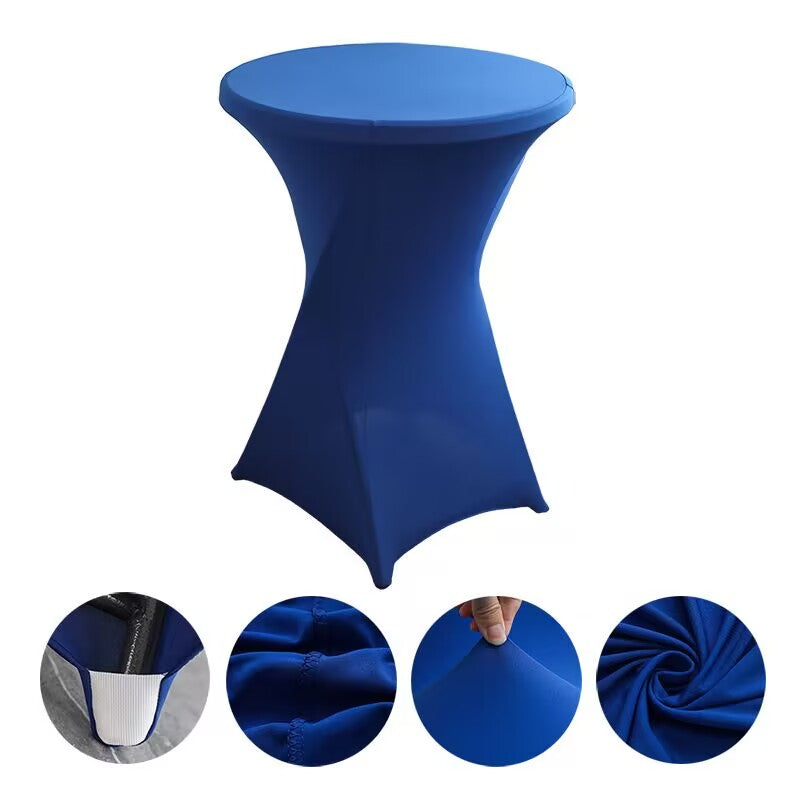 Cocktail High Top Table Covers Fitted Spandex Round Cocktail Tablecloth for Bar Height Standing Table Cloths Reusable, for Party Wedding Banquet Event Decorations