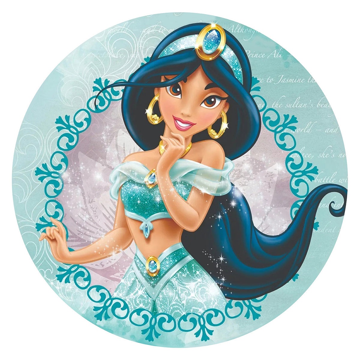 Customize Round Backdrops Jasmine Princess Kids Birthday Party Circle Background Cylinder Plinth Covers
