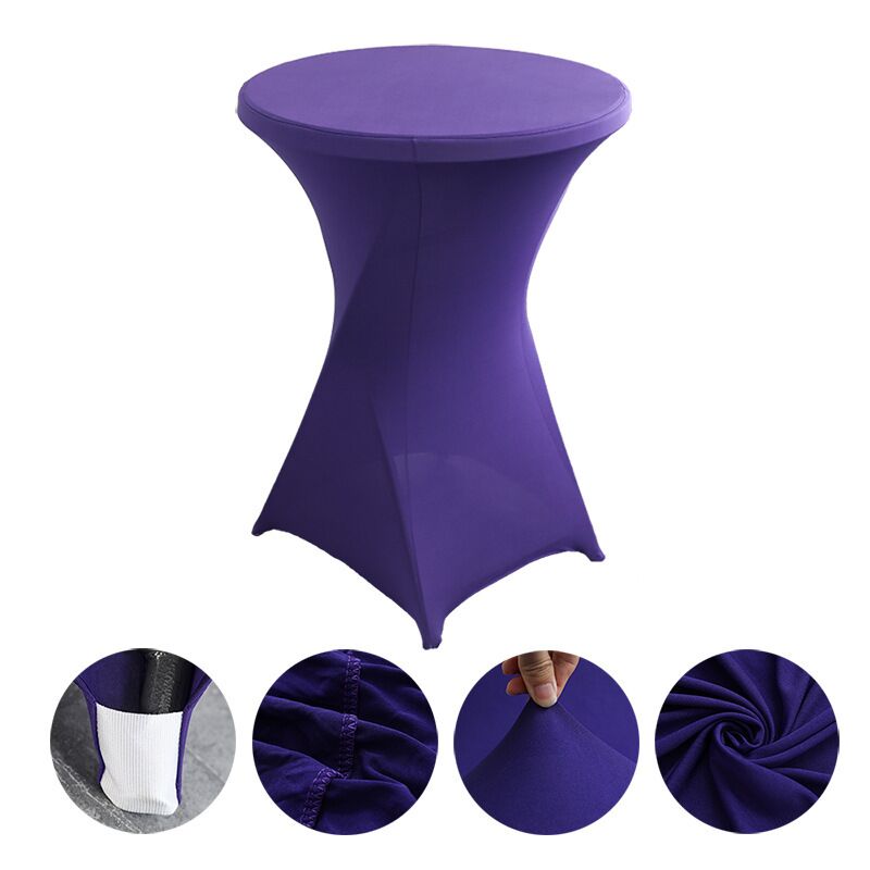 Cocktail High Top Table Covers Fitted Spandex Round Cocktail Tablecloth for Bar Height Standing Table Cloths Reusable, for Party Wedding Banquet Event Decorations