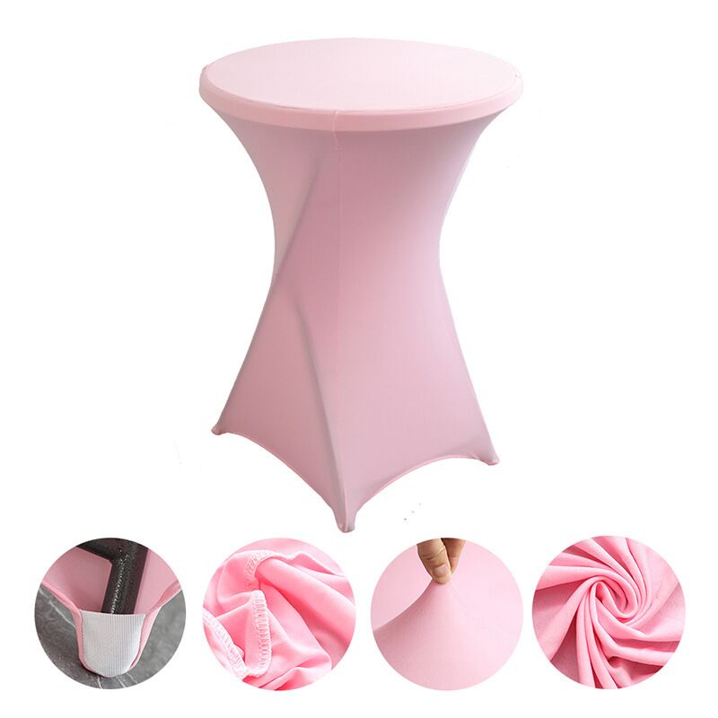 Cocktail High Top Table Covers Fitted Spandex Round Cocktail Tablecloth for Bar Height Standing Table Cloths Reusable, for Party Wedding Banquet Event Decorations