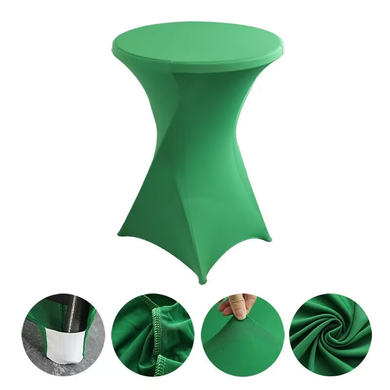 Cocktail High Top Table Covers Fitted Spandex Round Cocktail Tablecloth for Bar Height Standing Table Cloths Reusable, for Party Wedding Banquet Event Decorations