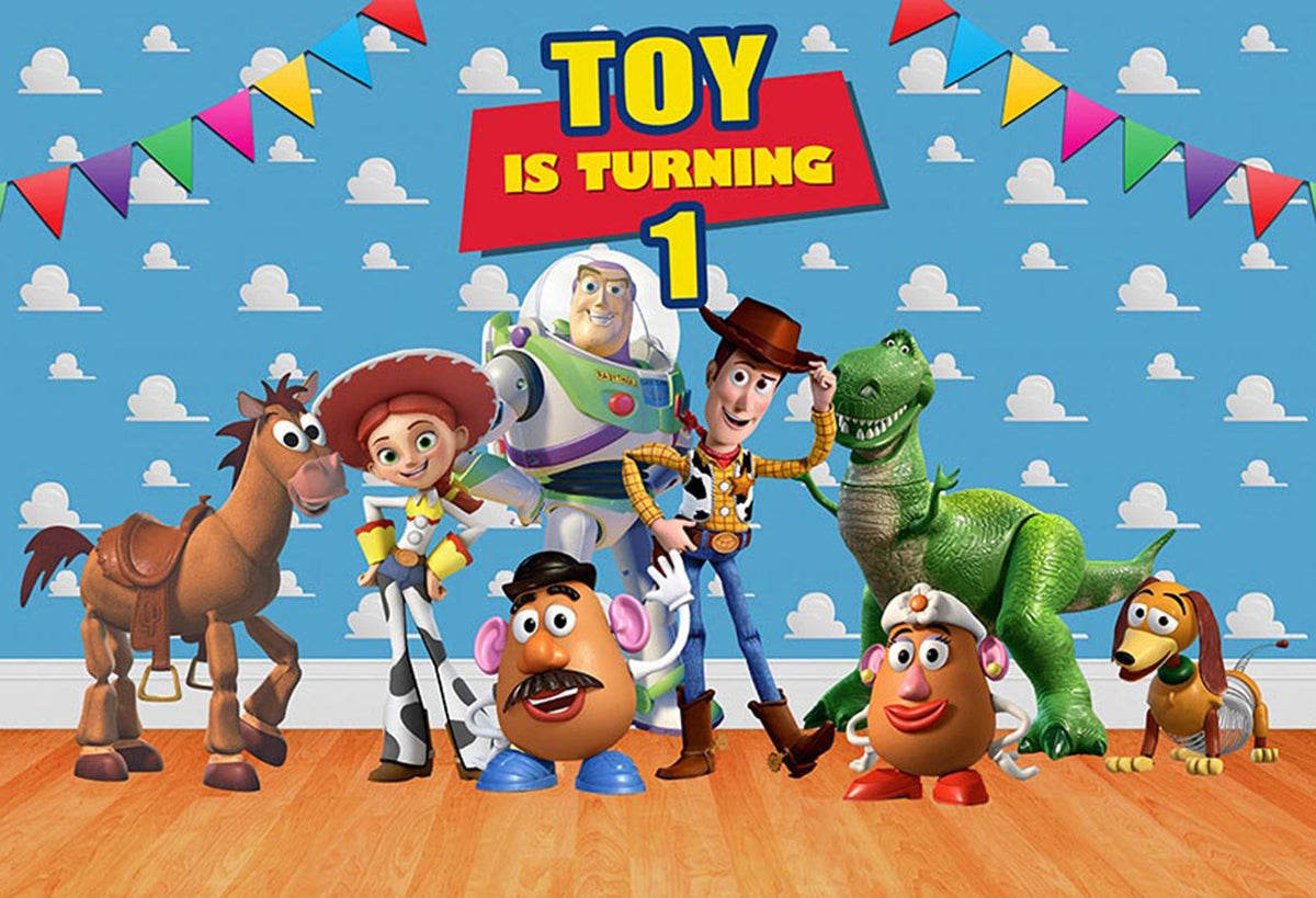 Custom Name Toy Story Photo Backdrop Bannner