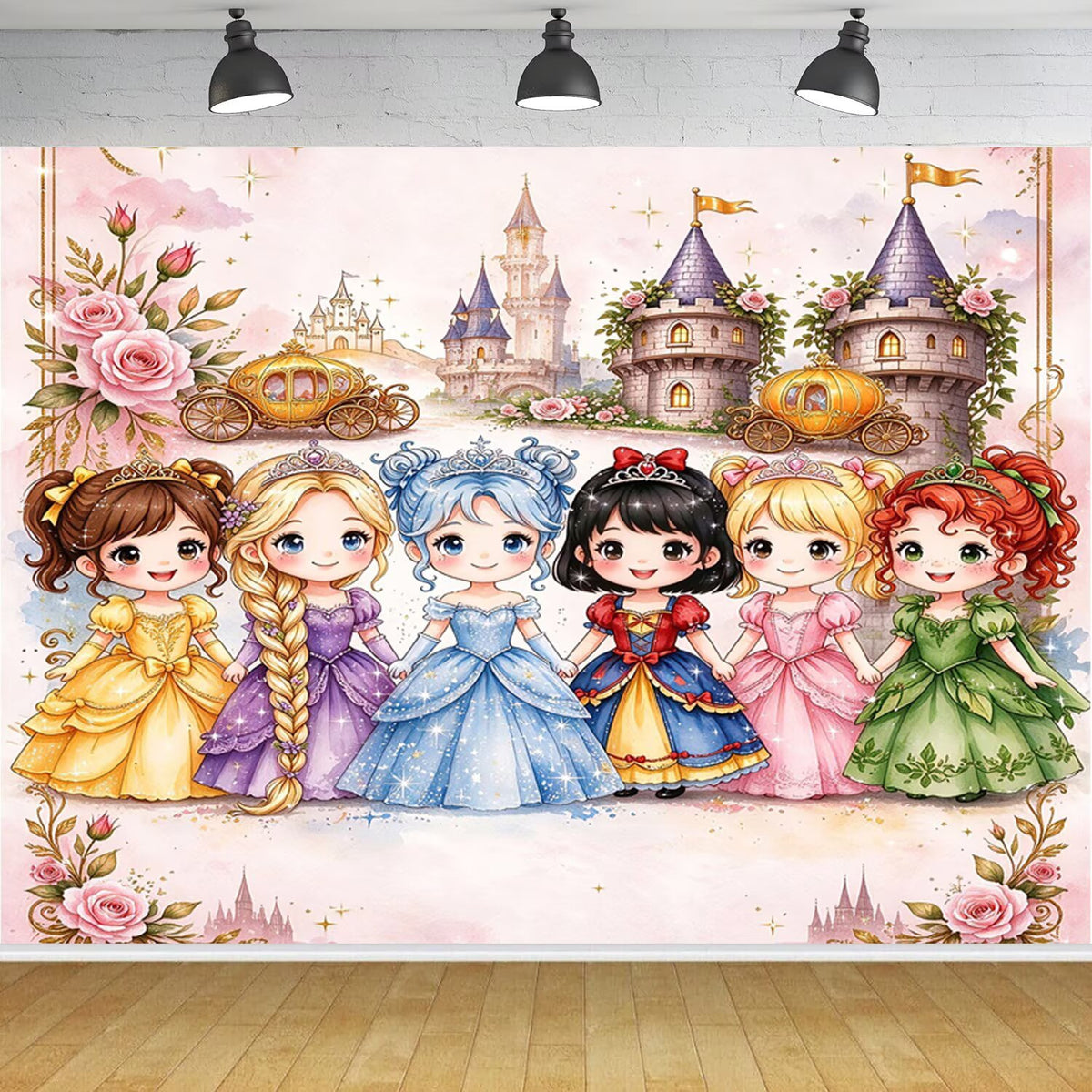 Custom Princess Photo Backdrop Banner for Girls