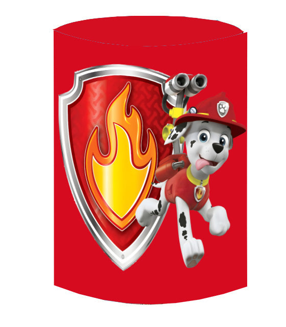 Paw Patrol Round Backdrop Boys Birthday Circle Background Covers Cylinder Plinth Covers