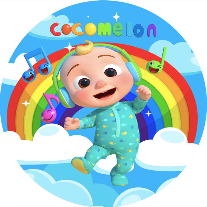Customize Cocomelon Round Backdrop Coco melon Family Birthday Circle Background Cylinder Plinth Covers