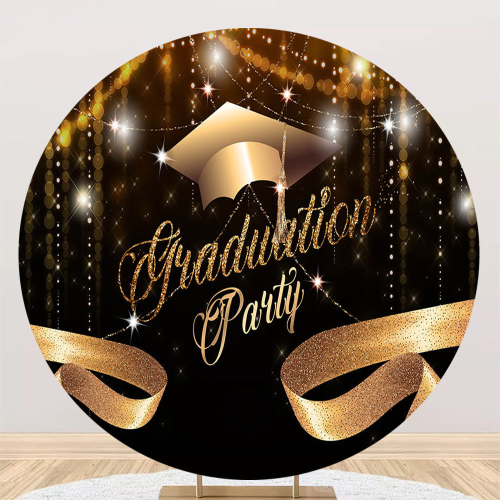 Graduation Round Backdrops Kids Party Circle Background Birthday Cake Table Banner Covers