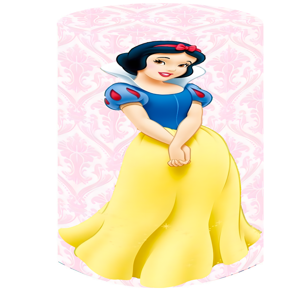 Disney Princess Party Background Decors Round Shape Girls Birthday Circle Photo Backdrop Cylinder Plinth Covers