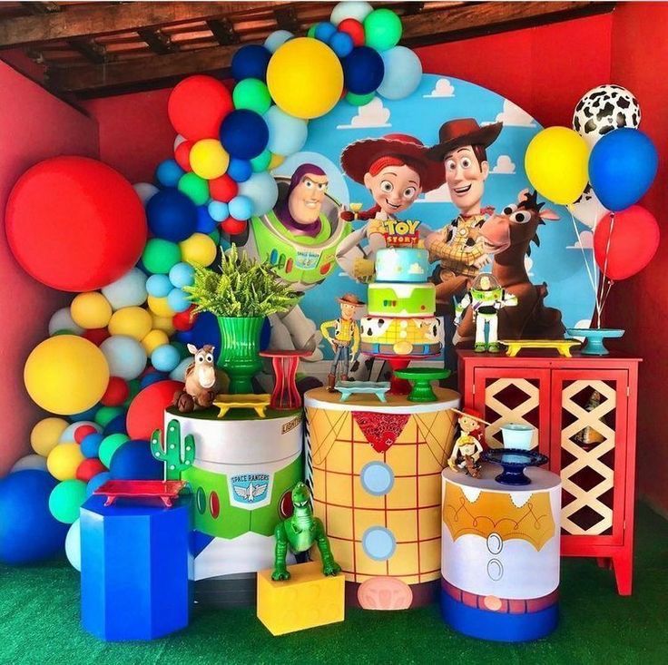 Custom Toy Story Round Backdrop Cover Boys Birthday Cylinder Plinth Covers
