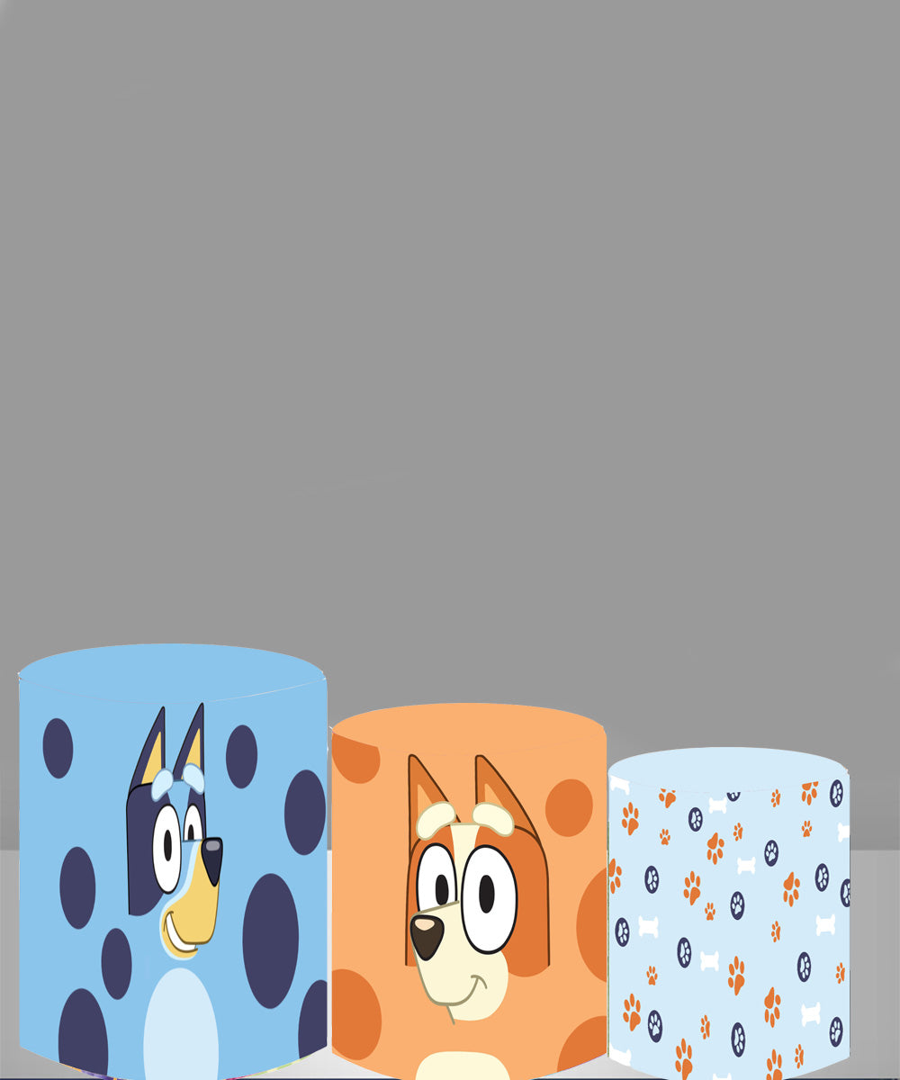 Custom Bluey Round Backdrop Bandit Chilli Bingo Cover
