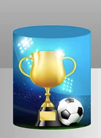 Football Round Backdrop Soccer Party Decor Circle Cake Table Background Cylinder Plinth Covers