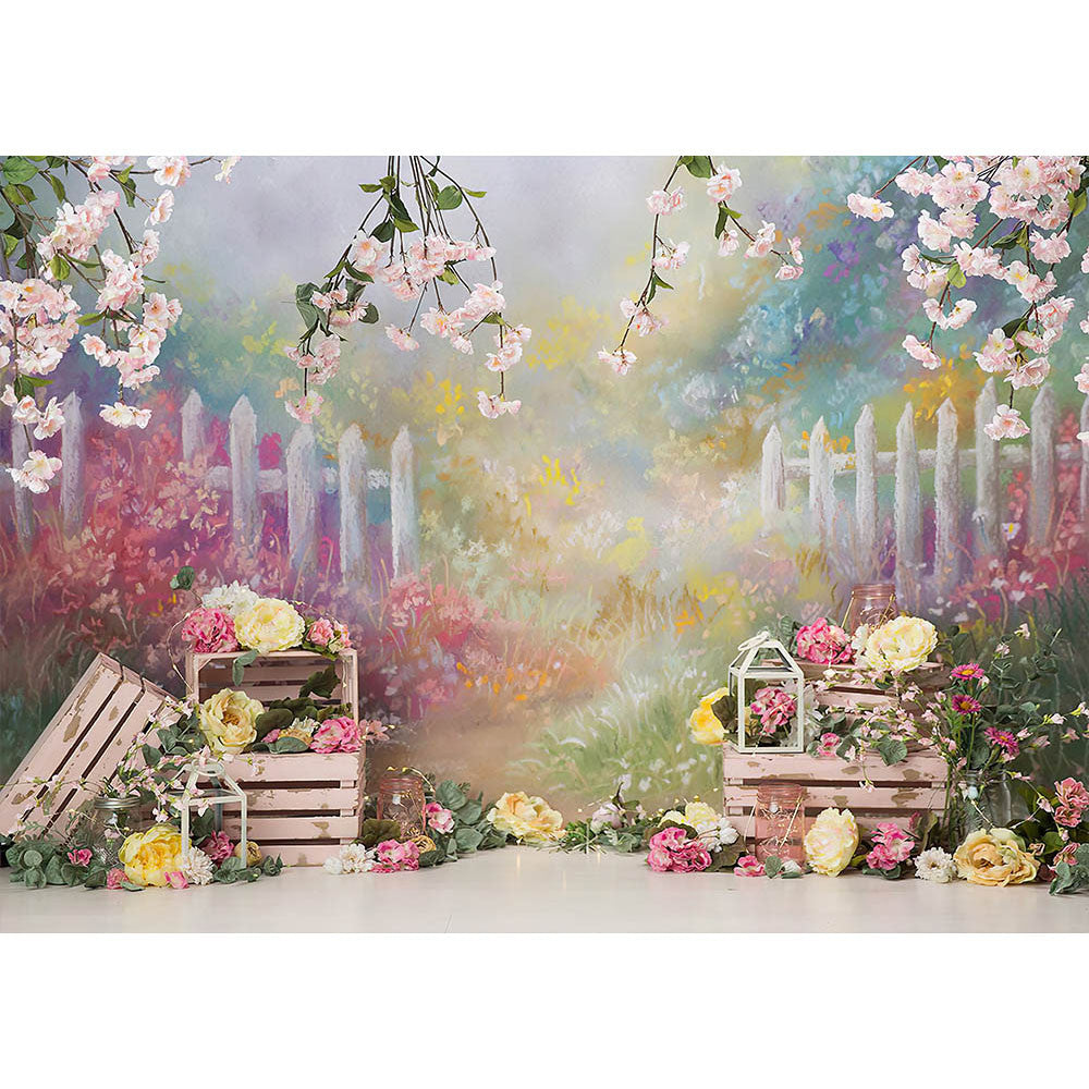 Toile de fond de fleurs abstraites, paysage de printemps, arrière-plan de Portrait de nouveau-né pour enfants, pour Studio de photographie, fleurs de jardin, arrière-plan pour enfants