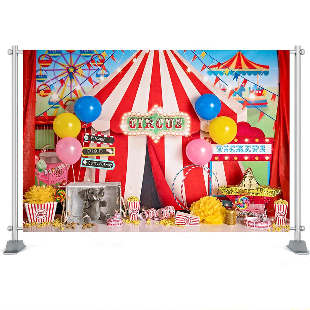 Circus Time-Newborn Baby Kids Portrait Backdrops Circus Carnival Baby Shower Birthday Party Decor Cake Smash Photography Studio