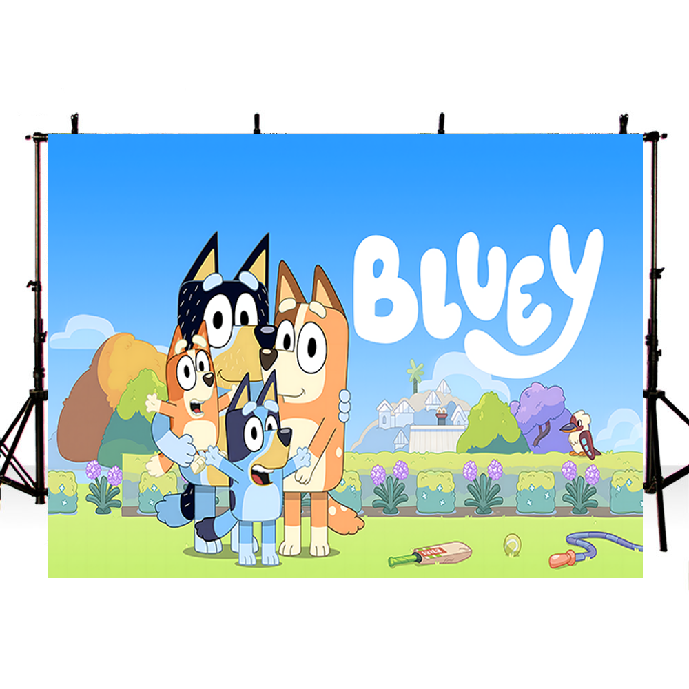 Bluey – arrière-plan de fête d'anniversaire pour enfants, décoration d –  dreamybackdrop
