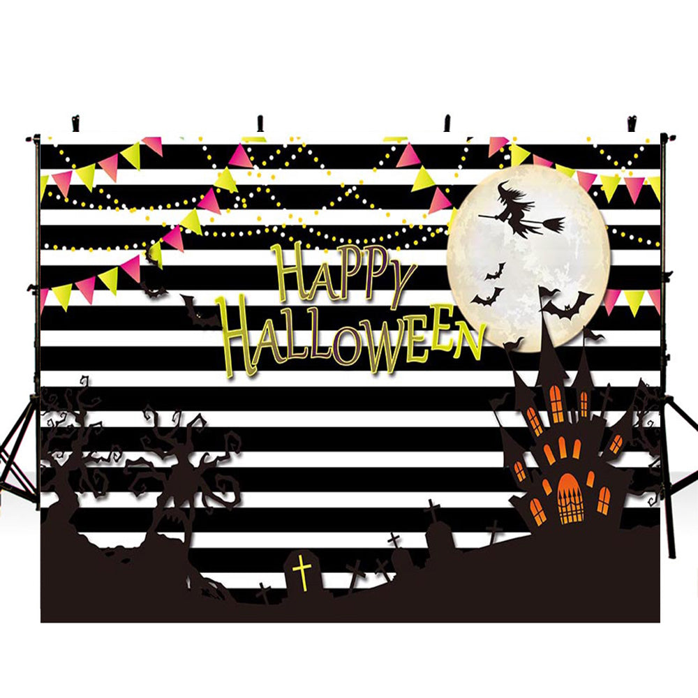 trick or treat backdrops halloween party photo booth backdrop black white streaks backdrop for picture Pumpkin Lantern photography background for child photo props