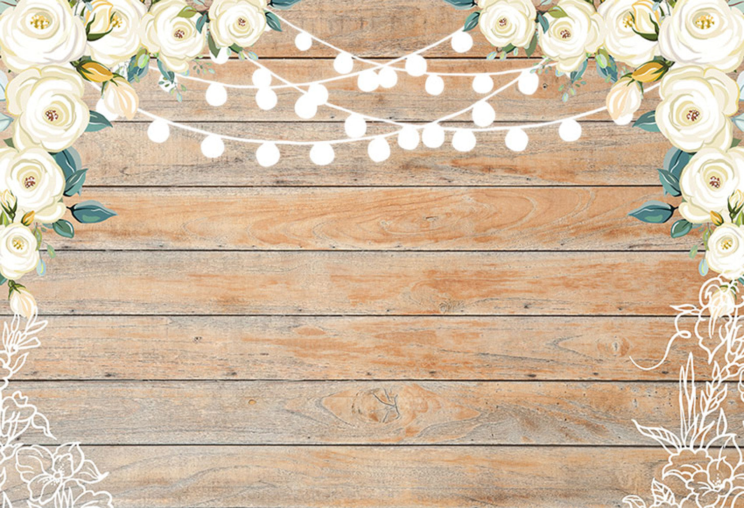 Wedding Party Photography Backdrops Wooden Photo Props Banner Lighting Flowers Valentine's Day Background Photo Studio