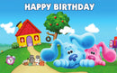 Fondo de fotografía de pistas de Blues, fondo con foto de feliz cumpleaños, globos personalizados, decoración con estampado de pata, cartel, cartel, telón de fondo