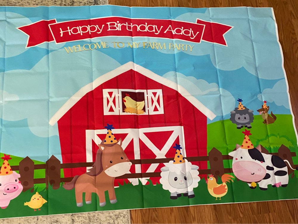 Farm Backdrop Kids Birthday Party Decorations Photography Background Cartoon Animals Party Banner Backdrops
