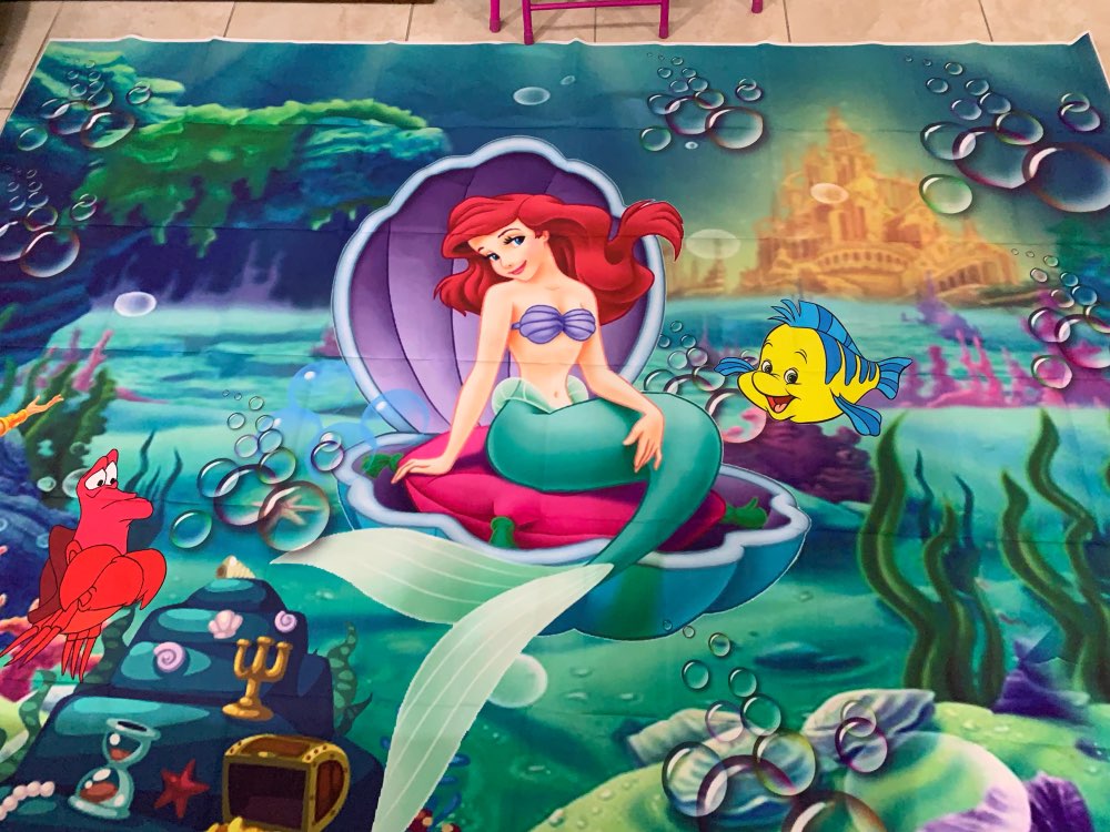 Photography Backdrop Under the Sea Ariel Princess Little Mermaid Rocks Corals Custom Photo Studio Backdrop Background