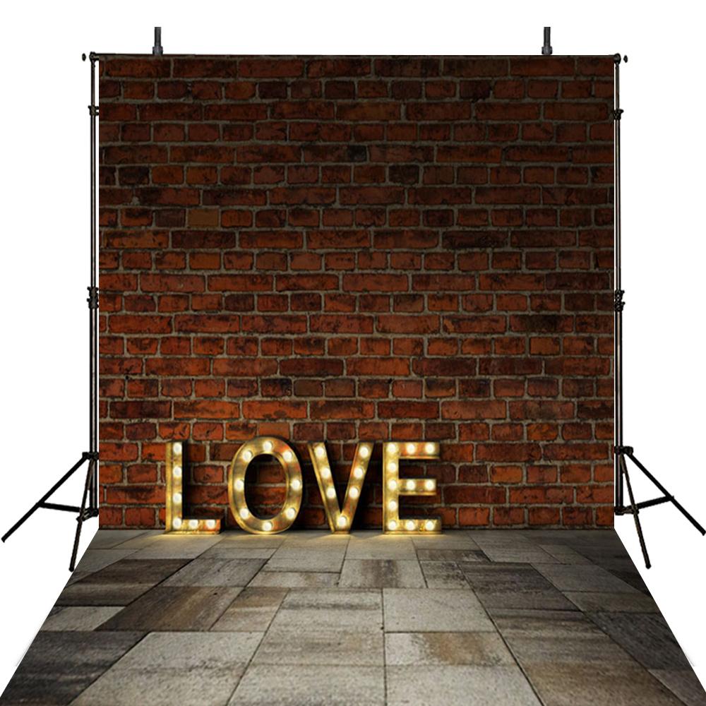 Valentine Party Photography Backdrops Brick Wall Photo Backdrop For Picture Love Valentine's Day Background Photo Studio