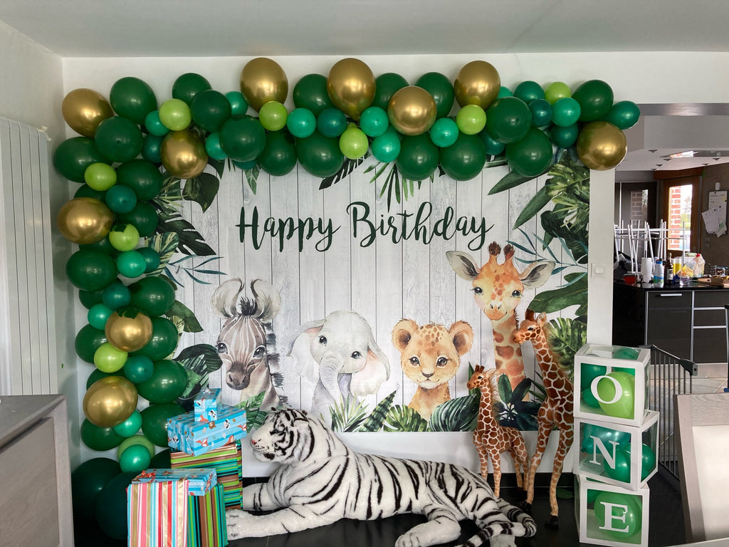 Pastel de cumpleaños,Dinosaurio de la selva fiesta de feliz cumpleaños para  niños de 5 años,happy birthday party : r/globos